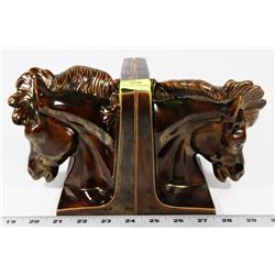 PAIR OF HORSE BOOKENDS.