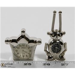 NEW ORNAMENTAL DESKTOP MINI CLOCKS SILVER TONE