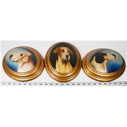 BOX OF 3 VINTAGE DOG WALL DECOR.