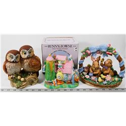 SET OF 2 PORCELAIN EASTER DÉCOR W/