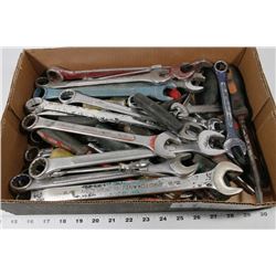FLAT OF ASSORTED TOOLS/WRENCHES/SCREWDRIVERS &