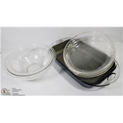 ASSORTED PYREX & CORINGWARE.