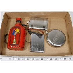 3 FLASKS & A CIGARETTE CASE - CALL OF DUTY FLASK