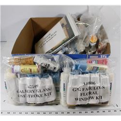 BOX WITH 59 + BOTTLES OF FOLK-ART PAINTS FOR