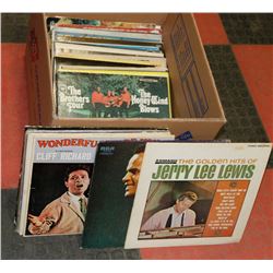 BOX OF RECORD LPS INCL HARRY BELAFONTE , JERRY
