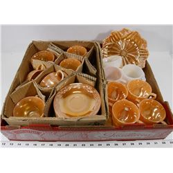 4) FIRE KING OLD "CARNIVAL" - 10 ASST SAUCERS, 5