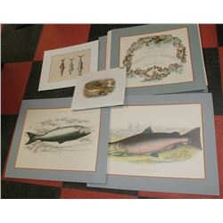 10 VINTAGE MATTED PRINTS.