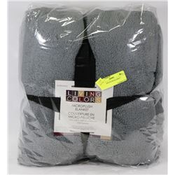 NEW QUEEN PLUSH BLANKET - GREY