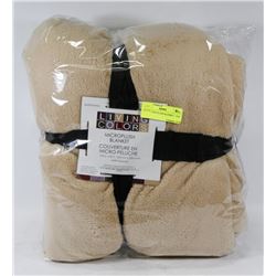 NEW QUEEN PLUSH BLANKET - TAN