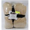 Image 1 : NEW QUEEN PLUSH BLANKET - TAN