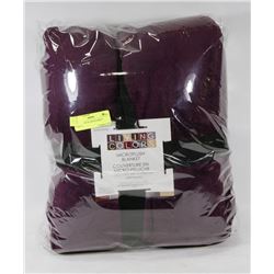 NEW QUEEN PLUSH BLANKET - PURPLE