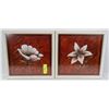 Image 1 : SET OF TWO FRAMED FLORAL PRINTS