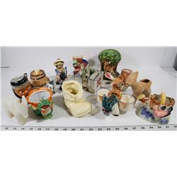 5) ASSORTMENT OF CERAMIC AIR FERN PLANTERS.