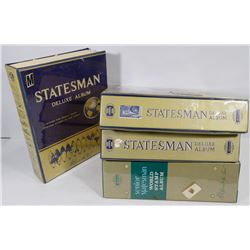 4 BINDERS OF WORLD STAMP COLLECTIONS 1870S-1970S.