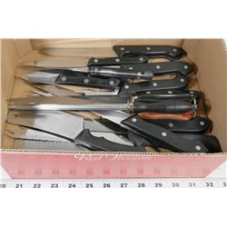BLACK WOOD HANDLED KITCHEN KNIVES