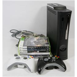 XBOX 360 ELITE GAMING CONSOLE 120GB, 6 GAMES,