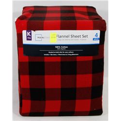 MAINSTAYS KING SIZE 4PC FLANNEL SHEET SET