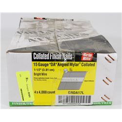 CASE OF GRIP RITE COLLATED FINISH NAILS 15 GAUGE