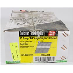 CASE OF GRIP RITE COLLATED FINISH NAILS 15 GAUGE