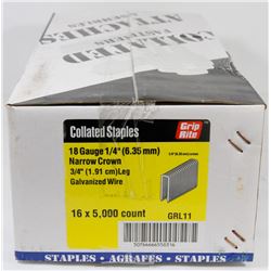 CASE OF GRIP RITE COLLATED STAPLES 18 GAUGE