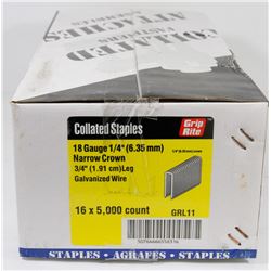 CASE OF GRIP RITE COLLATED STAPLES 18 GAUGE