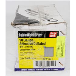 CASE OF GRIP RITE COLLATED FINISH BRADS 18 GAUGE