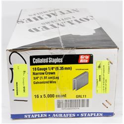 CASE OF 18 GAUGE 1/4" NARROW CROWN 3/4" LEG