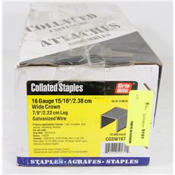 CASE OF GRIP RITE COLLATED STAPLES 16 GAUGE