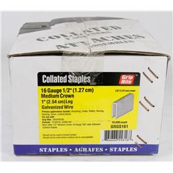 CASE OF GRIP RITE COLLATED STAPLES 16 GAUGE