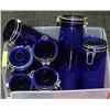 Image 1 : BLUE GLASS LOCKING LID CONTAINERS