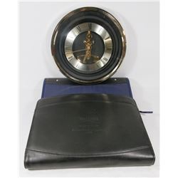 2 ZIPPERED BINDERS, 1 LEATHER, 1 FABRIC,   AND DAN