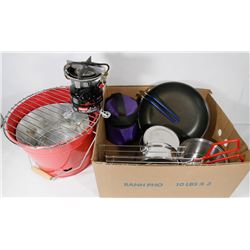 LOT W/ COLEMAN BACKPACKING STOVE WITH CAMPFIRE