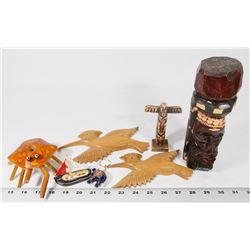 FLAT OF WOODEN HANDMADE INC AFRICAN SCULPTURES