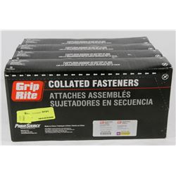 4 CASES OF GRIP RITE COLLATED STAPLES 18 GAUGE