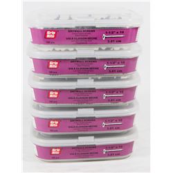 5 TUBS OF GRIP RITE DRYWALL SCREWS 1-1/2" X 10