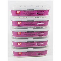 5 TUBS OF GRIP RITE DRYWALL SCREWS 1-1/2" X 10