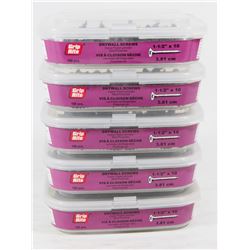 5 TUBS OF GRIP RITE DRYWALL SCREWS 1-1/2" X 10