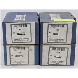 4 CASES OF 1/2-6 COIL DROP IN ANCHORS
