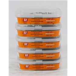 5 TUBS OF GRIP RITE FLOORING SCREWS 1-1/2" X 8
