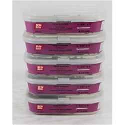 5 TUBS OF GRIP RITE TRIM SCREWS 1-5/8" X 6