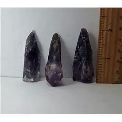 22 - LOT OF 3 ROUGH AMETHYST