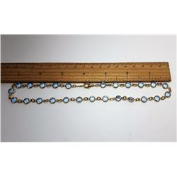 4 - 14k GODG & BLUE TOPAZ NECKLACE