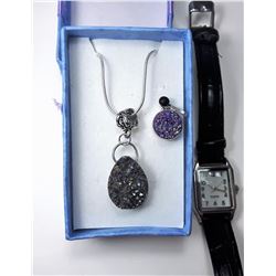 12 - LOT OF 2 DRUZY PENDANTS