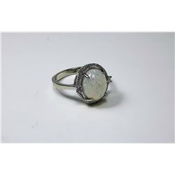 9 - WHITE FIRE OPAL RING