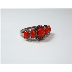 8 - CORAL FIRE OPAL FASHION RING