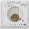 Image 1 : 1917 CANADIAN SILVER 5 CENT COIN