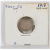Image 1 : 1918 CANADIAN SILVER 5 CENT COIN