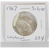 Image 1 : 1967 CANADIAN SILVER 25 CENT COIN