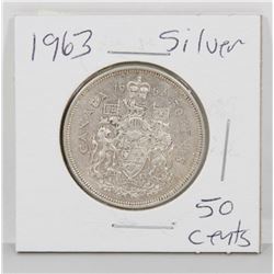 1963 CANADIAN SILVER 50 CENT COIN
