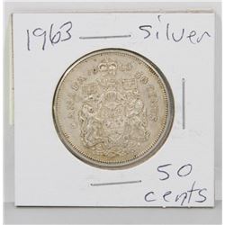 1963 CANADIAN SILVER 50 CENT COIN